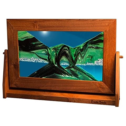 Exotic Sands Sandscape Lg12 Large Alder Frame (Summer Turquoise) Liquid Moving Sand Art. Variety of Colored Sands. Cover