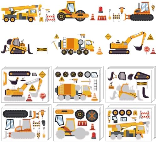 FUGLUS Traktor Sticker Set - 60 Stück Wasserfeste Aufkleber