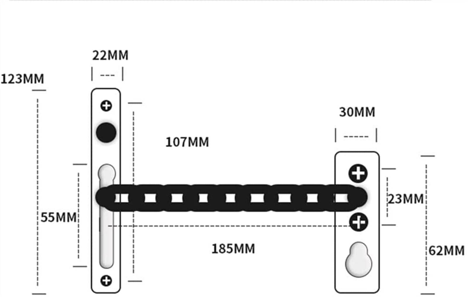 BATLAM Pestillos, Hebilla antirrobo Puerta de Metal Cerradura de Puerta Interior anticadena Hebilla de Cadena antirrobo Perno de Puerta Hebilla de Puerta antirrobo (Negro) (Bronce)