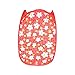 Home Line Cesta Pongotodo Guarda Juguetes/Ropa Sucia, con Diseño Floral, Almacenaje del Hogar 48x25,5cm - Rojo