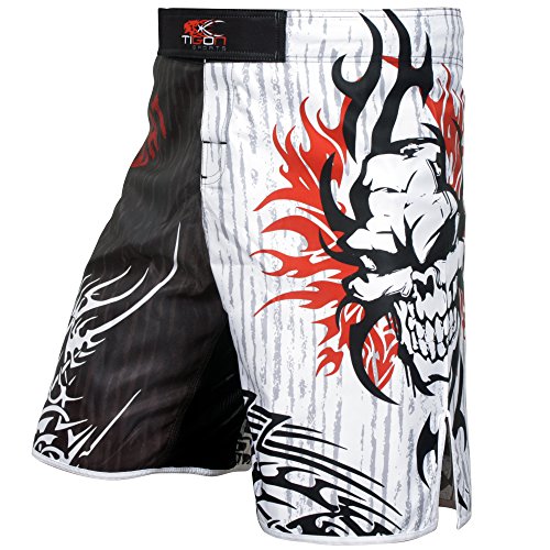 Tigon Sports MMA Shorts Gel Fight UFC Grappling Korte Kick Boksen Muay Thai Cage Broek Gym (Large)