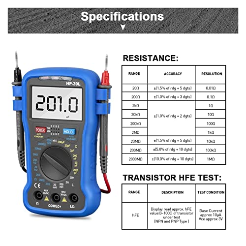 Pigene Current Signal Generator Digital Lcr Multimeter Backlight Lcd Digital Capacitance Inductance Tester Transistor Meter 6000 Counts thumb #3
