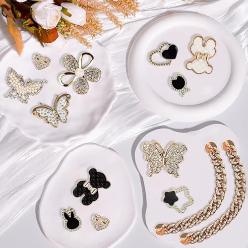 Image of Charms for Bogg Bag,Pearls,Butterfly Flowers and Chain for Bogg Bag Accessories Charms(20 pcs)