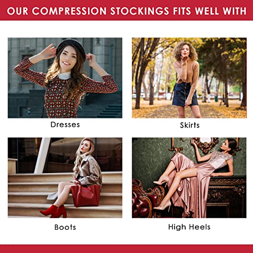 Image of Medicella Premier Closed Toe Thigh High Compression Stockings for Women 20-30 mmHg Medical Quality