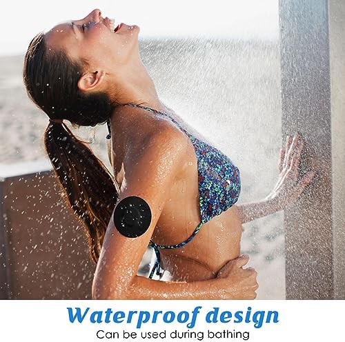 YOUSHARES 20 Packs Libre 2 Sensor Covers Waterproof - Skin Friendly Freestyle Libre Sensor Cover, Glucose Monitor Patch CGM Sensor Patchs (Black)