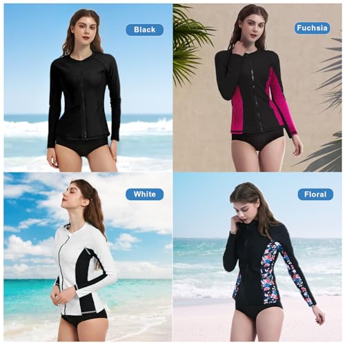 Camiseta UV de mujer UPF 50+ LilyCat con cremallera protección solar completa en trajes de baño 5