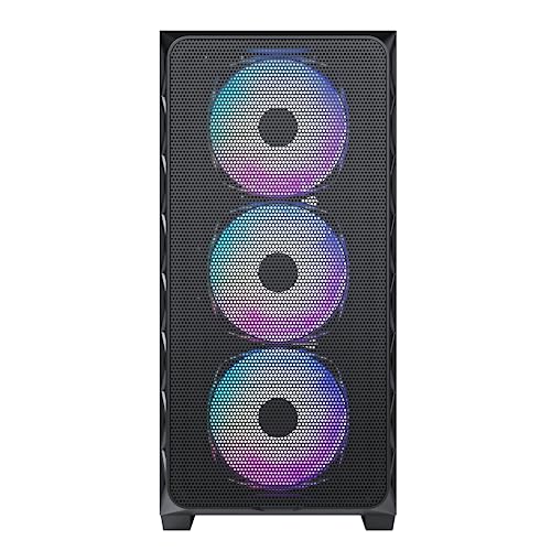 Image of Montech AIR 903 MAX, E-ATX Mid Tower Case, High Airflow, 3X 140mm ARGB PWM & 1x 140mm PWM Fans Pre-Installed, Tempered Glass Side Panel, Mesh Front, Type-C, Support 4090 GPUs, Black