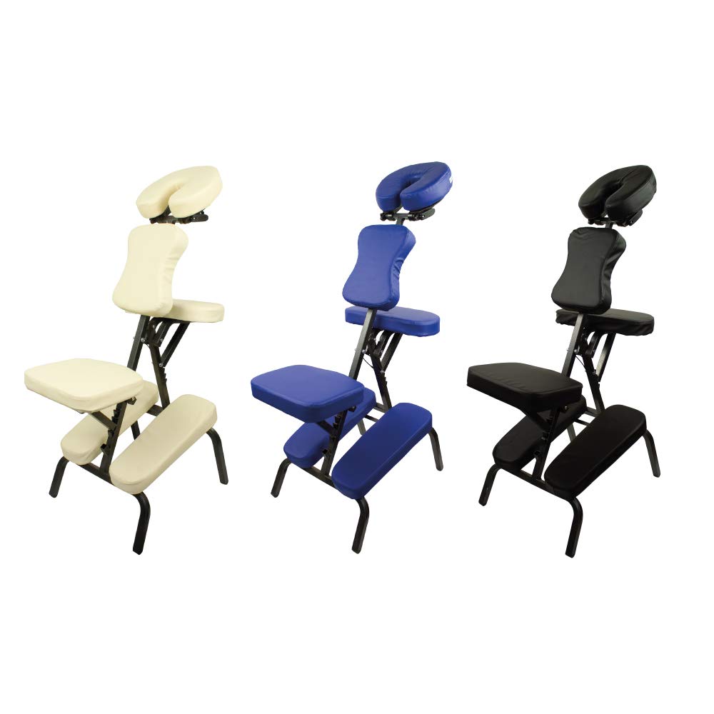 Mobiclinic, Silla de Masaje, Plegable, Regulable, Incluye Bolsa Transporte, Soporta hasta 250kg, Múltiples usos, Tatuaje, Fisioterapia, O estética, con reposacabezas, Portátil, Azul