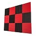 12 Pack- Red/Charcoal Acoustic Panels Studio Foam Wedges 1" X 12" X 12"