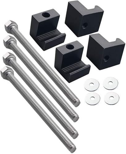 Miniatura 4 de JGR Pickup Truck Tool Box Tie Downs Aluminum J Hook Crossover 4 Pack, Black