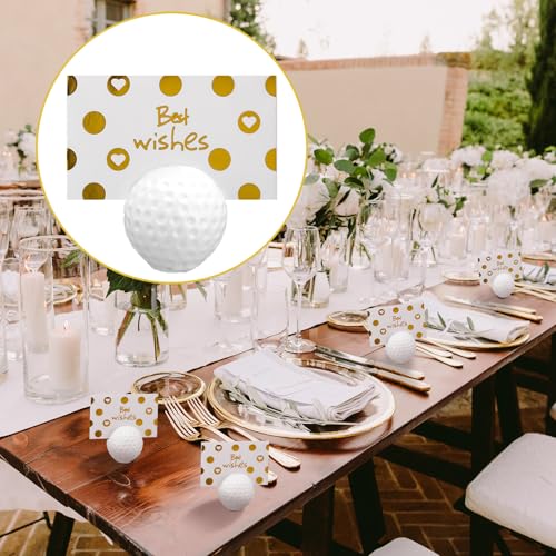 Image of Leinuosen 24 Pcs Resin Golf Base Centerpieces Place Card Holder Golf Ball Shaped Table Number Holder Name Place Photo Stand for Office Menu Events Wedding Party