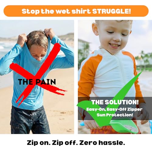 Image of SwimZip Boys' Long Sleeve Rash Guard & Swim Shorts Set - UPF 50+ Sun Protection