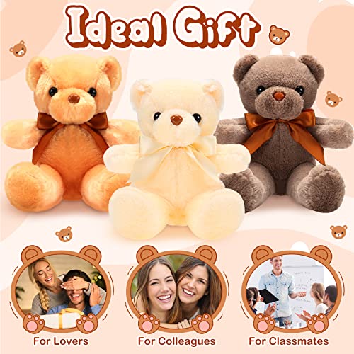 30 Pieces Plush Bears Bulk, Stuffed Bears, Small Plush Bear Stuffed Animals With Bow Tie Bear Toys For Birthday Baby Shower Graduation Christmas Party Favor Gift (White, Light Brown, Beige, 12 Inch) #TOP4