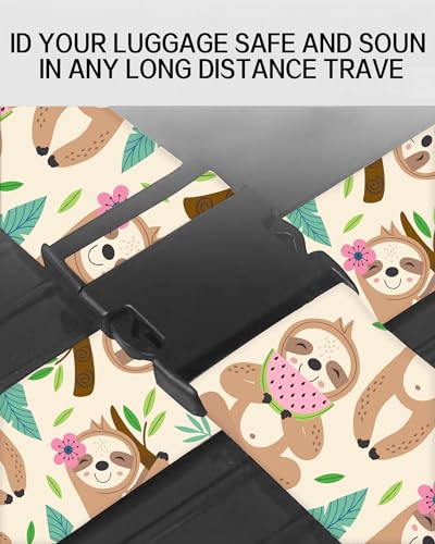 Image of Luggage Straps for Suitcases, Adjustable Travel Belt, Durable Wide Luggage Strap, Cute Suitcase Strap Identifiers with Buckle, Bag Straps for Luggage, Cute Sloth