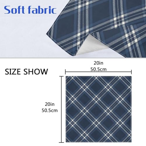 Servilletas de Tela Cuadradas Azul Tartan Navy 20x20 Pulgadas miniatura 7
