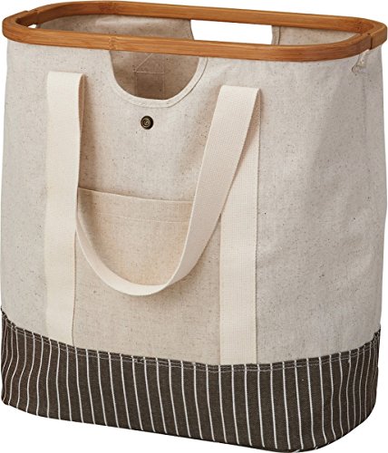 パール金属 ランドリー バッグ トート S ナチュラル ストライプ ブラウン Uroki N-8200