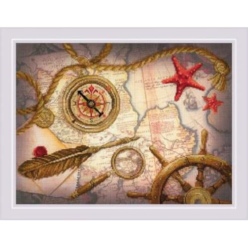 Kit de point de croix Riolis Chasse au trésor broderie point compté 40x30