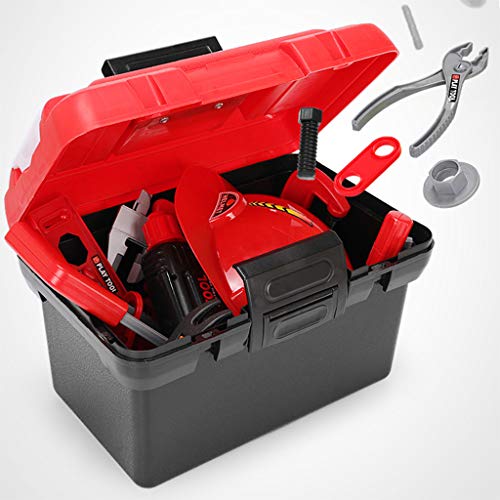 FD Toy Tool, FunDiscount 54 Pieces Kids Construction Toolbox Toy, Toddlers Pretend Play Yardwork Lawn Garden Equipment Tool Box Set Toy Tools for Age 3 4 5 6 7 8 9 Year Old Boys (Red) - Thumbnail 6
