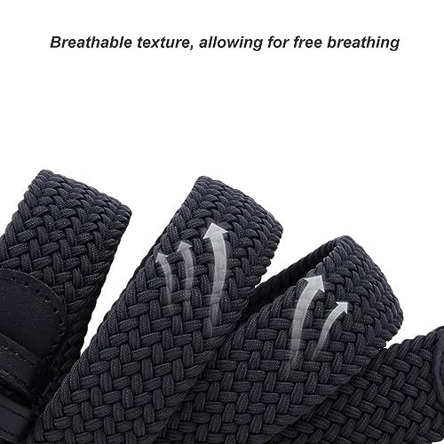 Mens Elastic Braided Belt - Stretch Canvas Woven Casual Waist Band Web Belt 41-50" for Work Travel Sports Men Women4