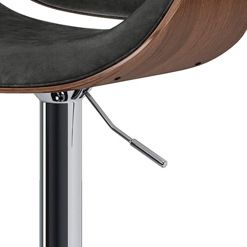 Miniatura 41 de SIMPLIHOME Marana - Taburete de bar giratorio ajustable – Silla tapizada de metal de 33 pulgadas de altura de asiento en piel sintética vegana