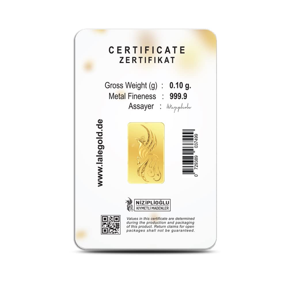 Goldbarren 0.1 Gramm Top - Geschenk Feingehalt 999,9 Goldbarren 0,10g. (Frohe Weihnachten)