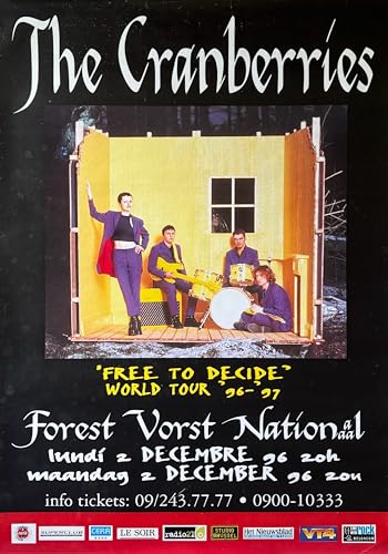 Affiche The Cranberries Concert 1996 pour Décoration Salon et Studio Rock 61x91cm