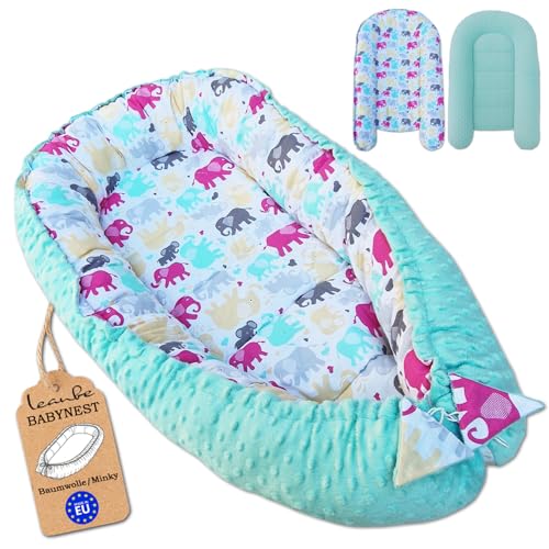 Leanbe Babynest 90x50 cm – Baby Nest - Nestchen für Neugeborene aus...