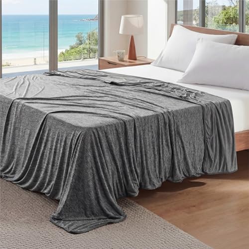 Image of Bedsure Bed Cooling Blanket Full Size - Cold Blanket for Hot Sleepers | Summer Sheet with Rayon Derived from Bamboo, Cool Layer Under Comforter, Lightweight Thin Bedding