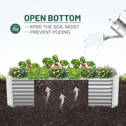 Land Guard 2 Pack 8×4×2ft Galvanized Raised Garden Bed Kit, Galvanized Planter Raised Garden Boxes Outdoor, Large Metal Raised Garden Beds for Vegetables (Silver) - Image 6