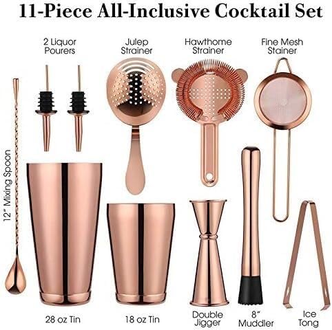 Set de Coctelera 11 Piezas de Acero Inoxidable para Cocktails miniatura 2