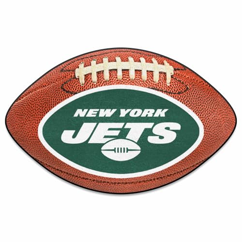 FANMATS NFL New York Jets Nylon Face Football Rug , 22"x35"