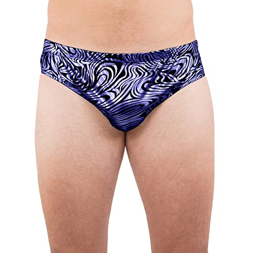 INTIMO Mens Royal Blue Swirls Print Bikini Brief Underwear - Main Image