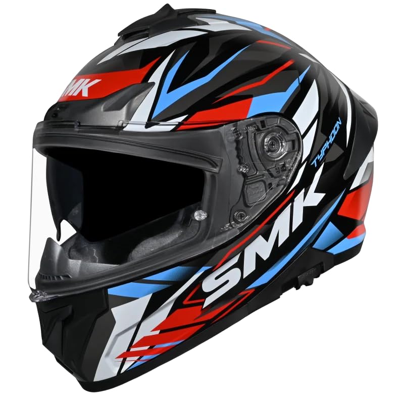 Image of SMK Typhoon Rival Full Face Dual Visor Helmet, Dual Spoiler, ISI DOT ECE 22.06 Certified