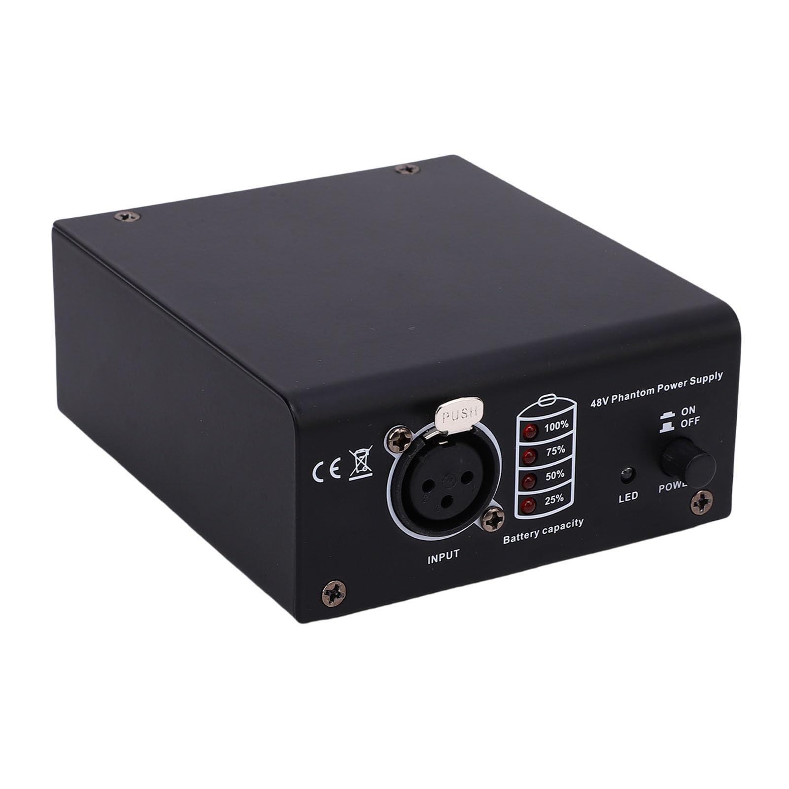 Alimentatore 48V Prestazioni Stabili per la Registrazione in Studio con Microfono a Condensatore, Design Compatto e Portatile per Impostazioni in Studio e Dal