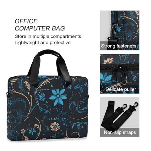 Maletín para portátil 15.6" con patrón floral turquesa miniatura 6