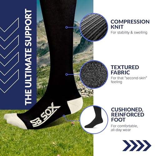 Image of SB SOX Compression Socks for Men & Women (20-30mmHg) - Best Compression Socks for Travel, Medical, Sports, Wide Calf Fit, and Daily Wear