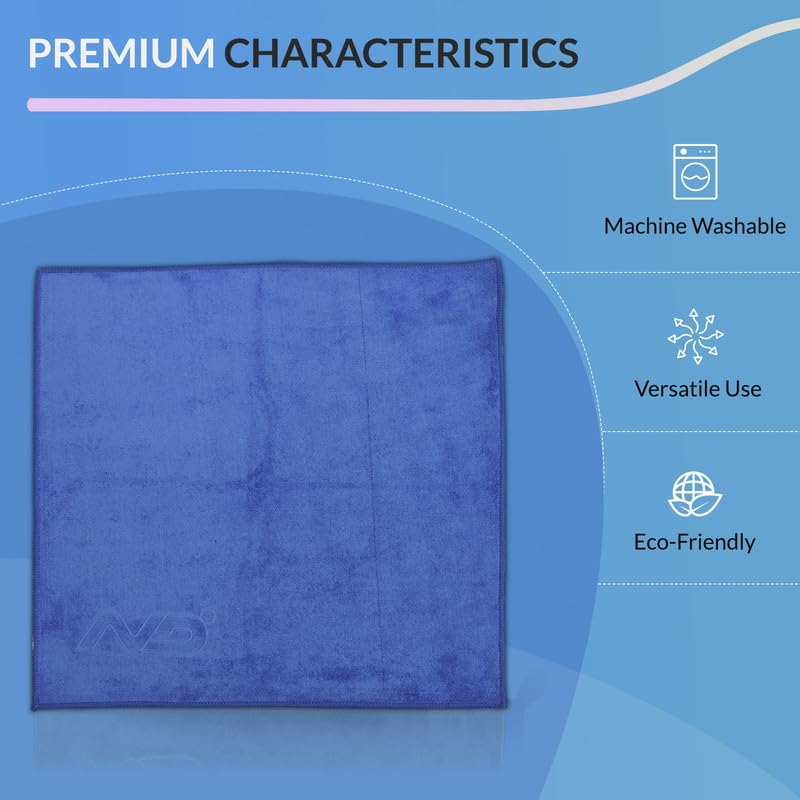 Image of Neodrift '400 GSM' Microfiber Cloth (Size - 40X40 Cm)(Set of 8 PC)(Colour - Blue)(Ultra Soft Cleaning Cloth for Car, Bike - Polishing, Detailing, Highly Absorbent)