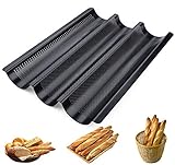 Super Leitfähigkeit: Speziell perforiertes Backblech mit Wölbung für 3 besonderst knusprige Baguettes. Die eine optimale Wärmeverteilung garantieren und tragen zu einem perfekten Backergebnis bei.