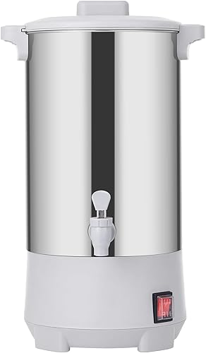 Miniatura 10 de SYBO Cafetera de percolado de acero inoxidable de grado comercial, urna de agua caliente para catering, 100 tazas de 16 L, color gris
