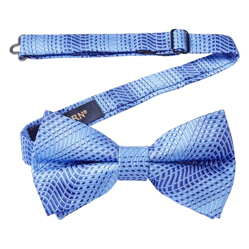 Image of HISDERN Bow Ties for Men Pretied Bowties Classic Formal Business Bow Tie Adjustable Tuxedo Bowtie for Wedding Party