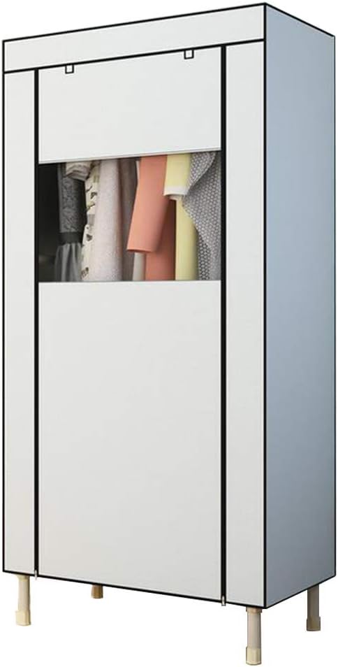 Cloth Wardrobe Clothes Closet, Simple Portable Closet Wardrobe Storage Closet Standing Closet Fabric Cabinet Portable Wardrobe,White_85*50 * 190cm
