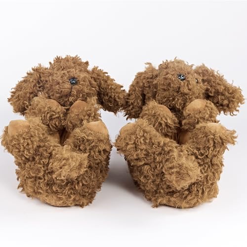 Image of Kids Animal Slippers, Soft Fuzzy Cozy House Shoes