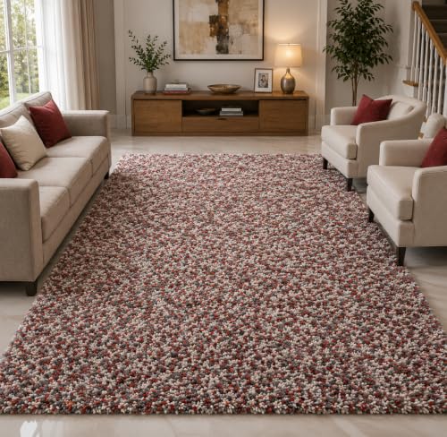 Image of tie die Shaggy Carpet for 2 Inch Thickness Living Room - Soft Fluffy Rug & Non Slip Runner Carpet - Cozy Shaggy Area Rug for Bedroom & Lounge [5x8 Feet Multi-2]