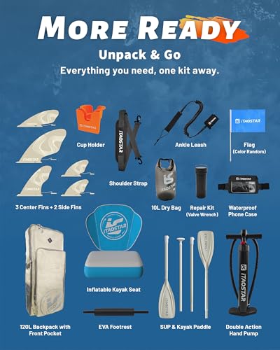 Image of iTAOSTAR Lead 12' x 35 inch /11' x 33 inch Stand Up Paddle Board, Inflatable SUP Board with 5 Fins Stable Design fo Youth, All Skill Levels, Lakes, Oceans