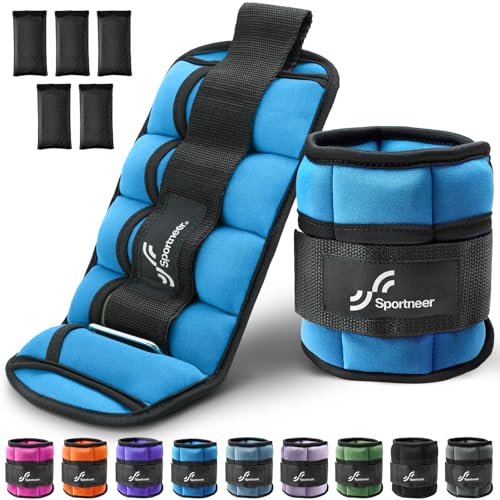 Image of Sportneer Adjustable Ankle Weights for Women and Men 7 lbs /Pair Adjustable Leg Weights with Secure Straps, Strength Training Weighted for Yoga, Walking, Running, Aerobics, Gym, Physical Therapy