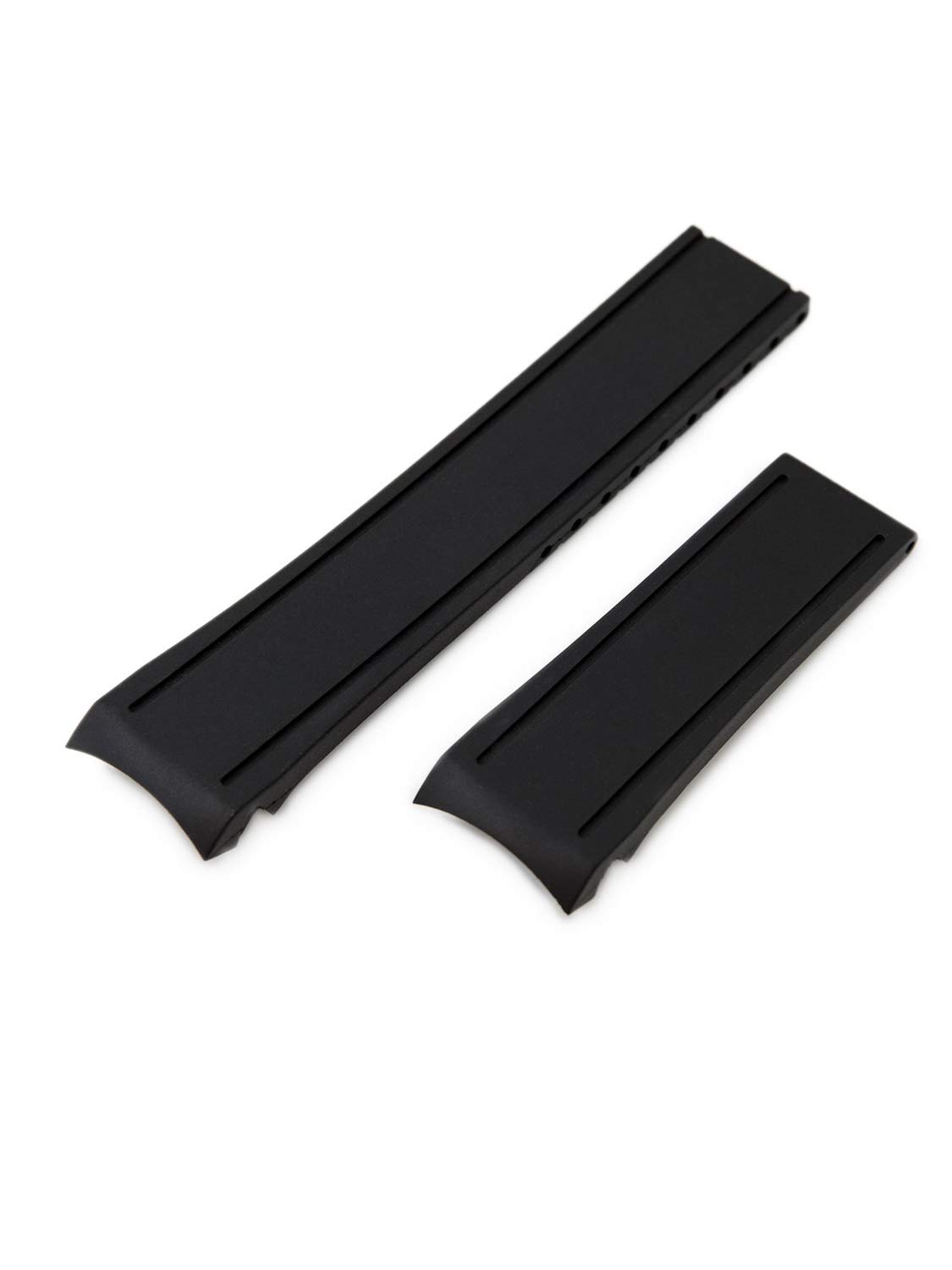 Curved End Watch Band Rubber Strap Replacement for Seiko MM300 MarineMaster SBDX001, SBDX003, SBDX005, SBDX017, SBDX021(SLA019J1), SBDX025, SBDX023, SLA023J1(SLA021J1) etc