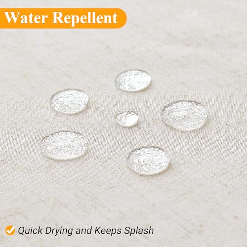 Naturoom Natural Linen Shower Curtain, Country Boho Farmhouse Bath Decor Beige Shower Curtains for Bathroom Neutral Cloth Weighted Textured Fabric Bath Curtain Liner with Hooks, Cream, 72 Inch - Image 6