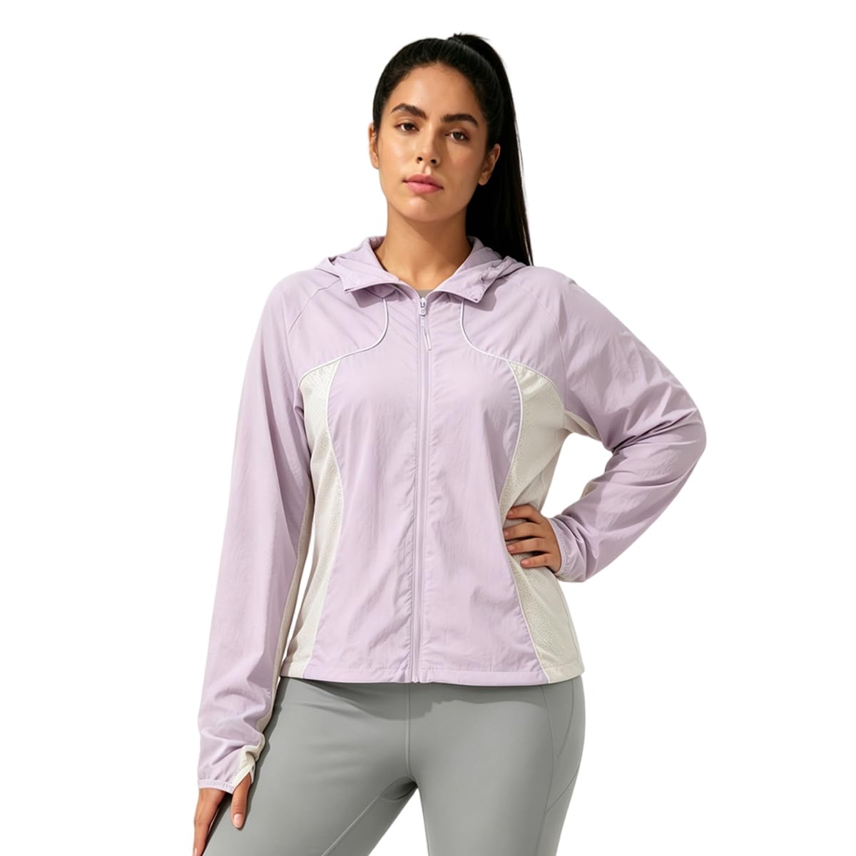 venzina Venzina® Women's Lightweight Athletic Jacket Sun Protection Full Zip Long Sleeve Shirts Workout Track Jackets with Pocket-picture-26