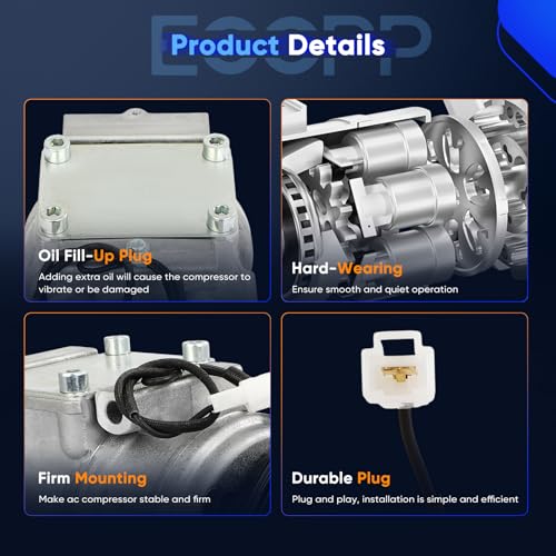 Image of ECCPP AC Compressor 1992-1993 for Lexus ES300 3.0L Fast Cooling AC Compressor with Clutch