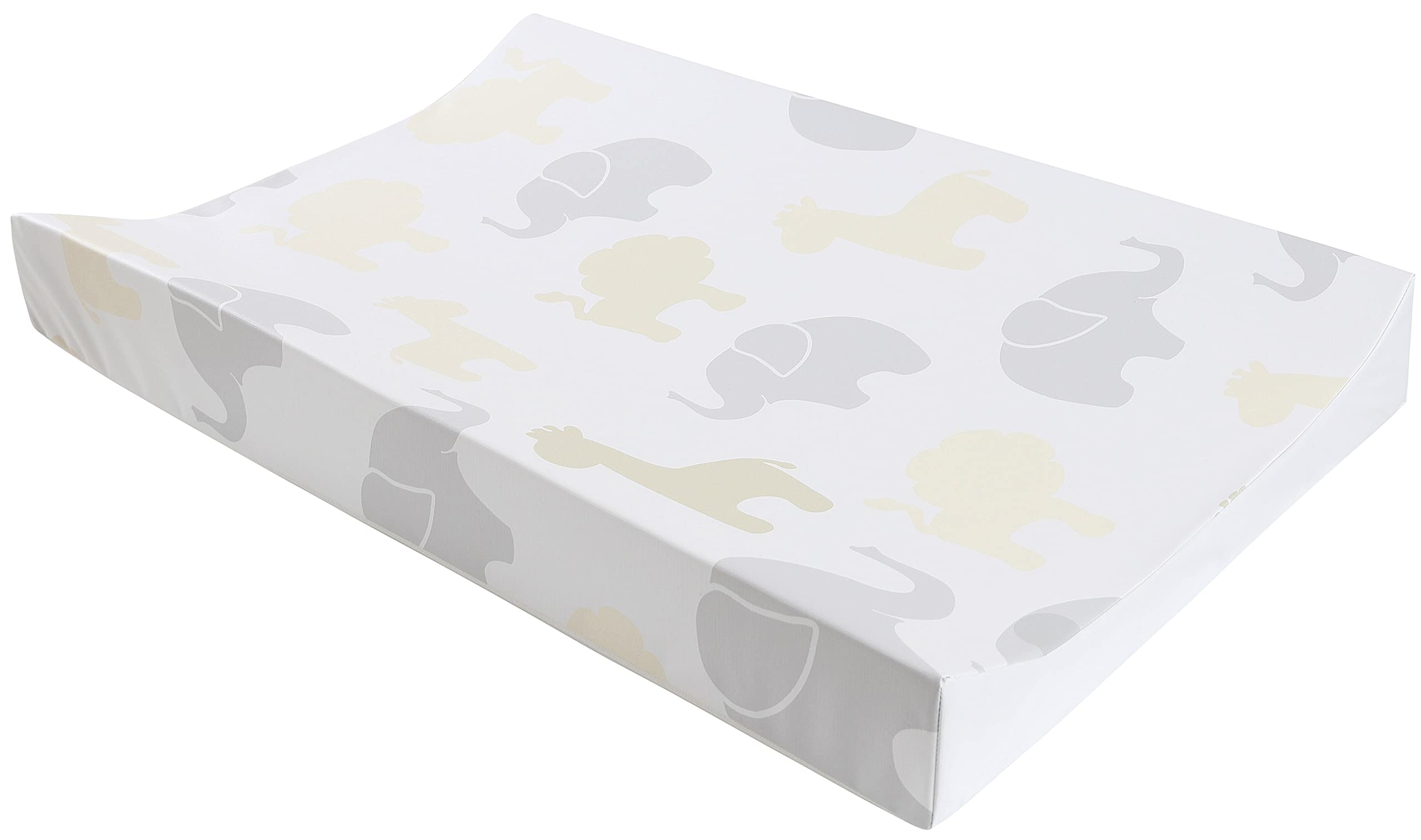 Babycurls Deluxe Anti-Roll PVC Wedge Nappy Baby Changing Mat with Curved Sides and Raised Edges for Babies from Birth Upwards Wipe Clean and Waterproof 69 x 45 x 8cm (Jungle Fun)